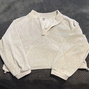 Old Navy Light Gray Quarter-Zip Sweater